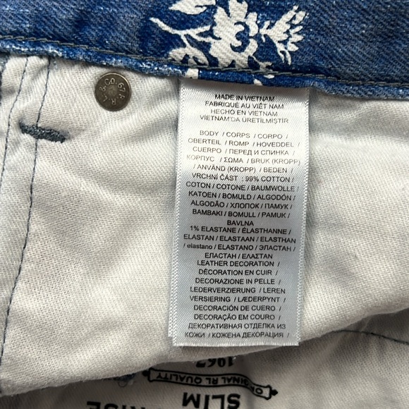 Polo Ralph Lauren Callen High Rise Slim Blue Jeans Floral Print Sz: 27R - Picture 10 of 16